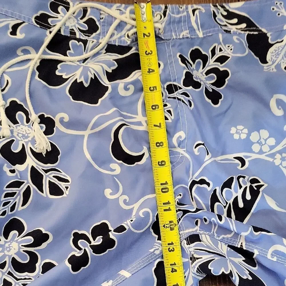 J. Crew Light Blue Floral Swim Board Shorts Mens Sz 36, Beach, Surfercore